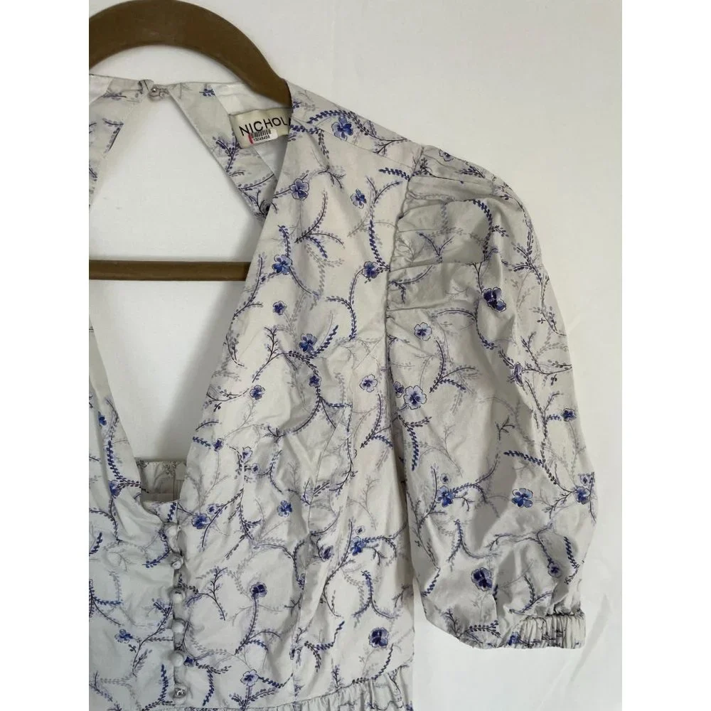 Nicholas Celie Maxi Dress 6 Floral Print V-Neck Purple/White - Picture 5 of 16